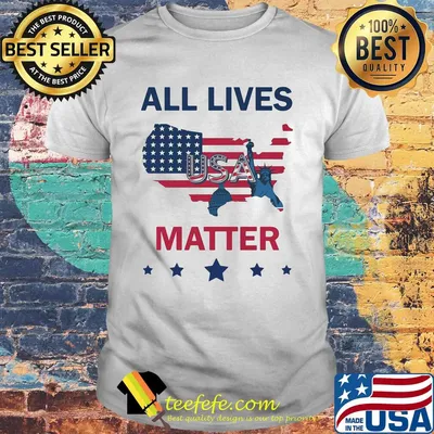 All lives matter USA American flag veteran Independence day map shirt