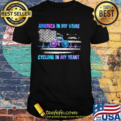 America in my vein cycling in my heart flag veteran Independence Day shirt