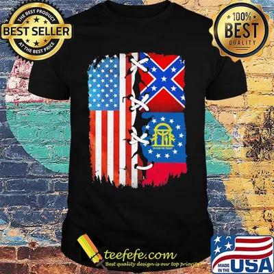 American and georgia flag america 4th of july independence day shirt