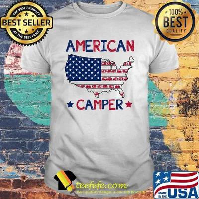 American flag camper happy independence day stars shirt