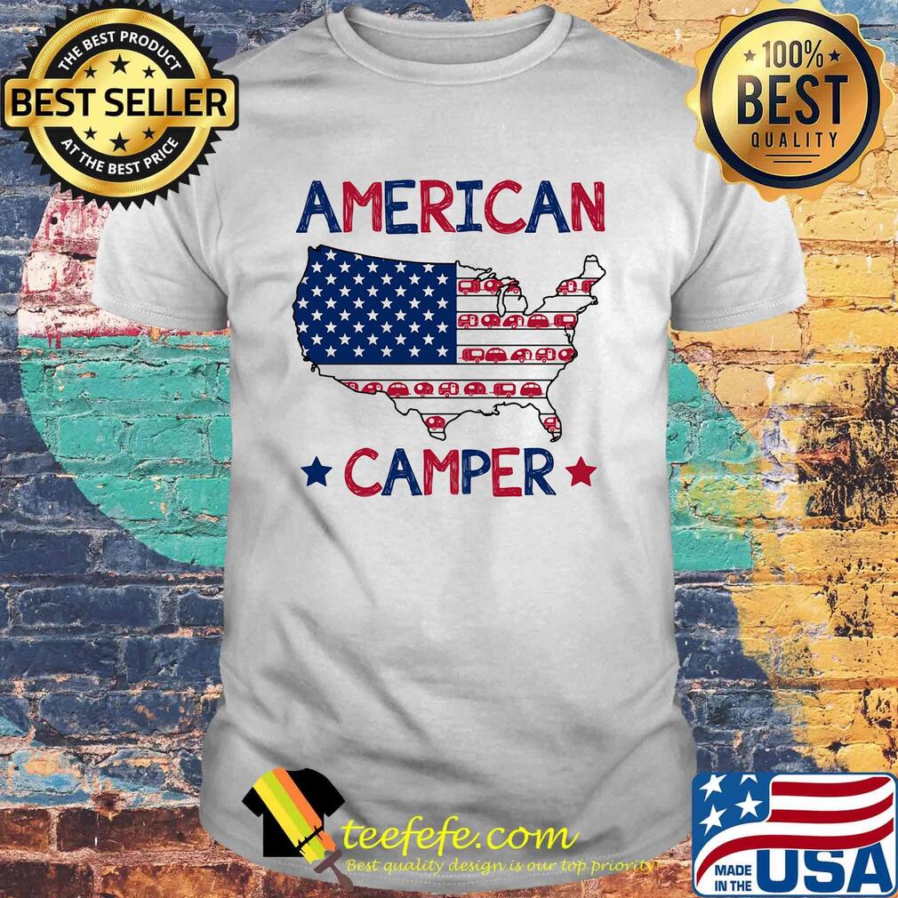 American flag camper happy independence day stars shirt