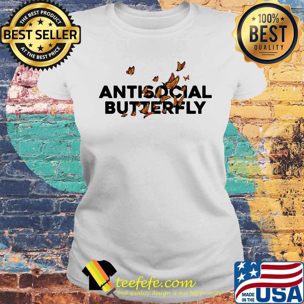 Antisocial Butterfly Yellow Black Shirt Laides tee Antisocial Butterfly Yellow Black Shirt Laides tee