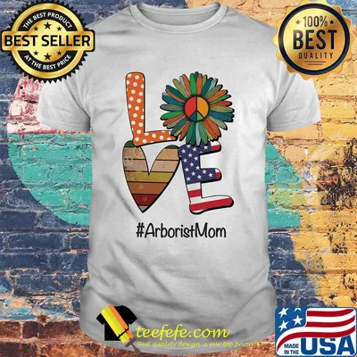 Arborist mom love heart sunflower vintage retro shirt