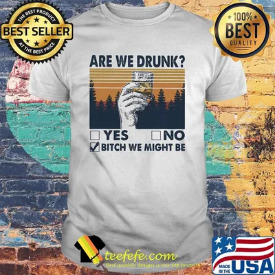 Are We Drunk Yes No Bitch We Might Be Hand Glass Cup Vintage Retro Shirt