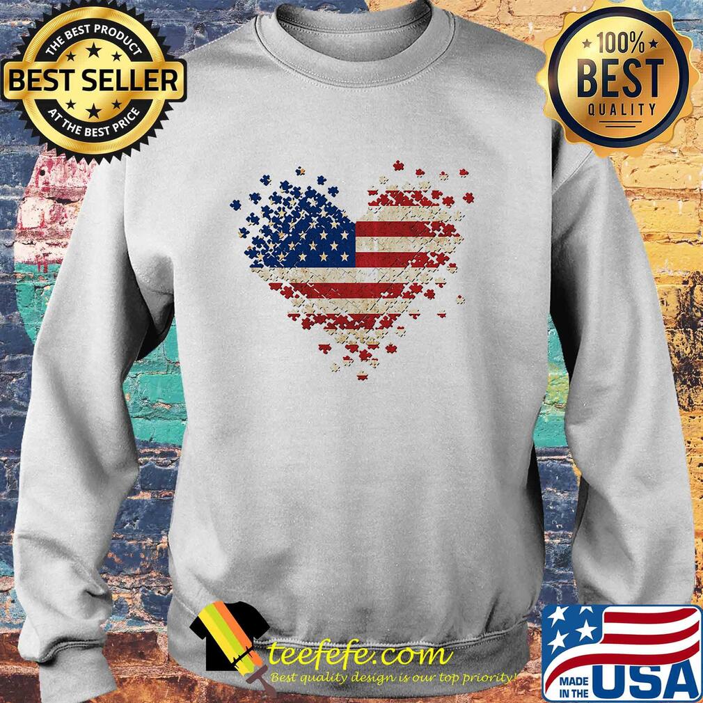 Autism heart american flag independence day s Sweater Autism heart american flag independence day s Sweater