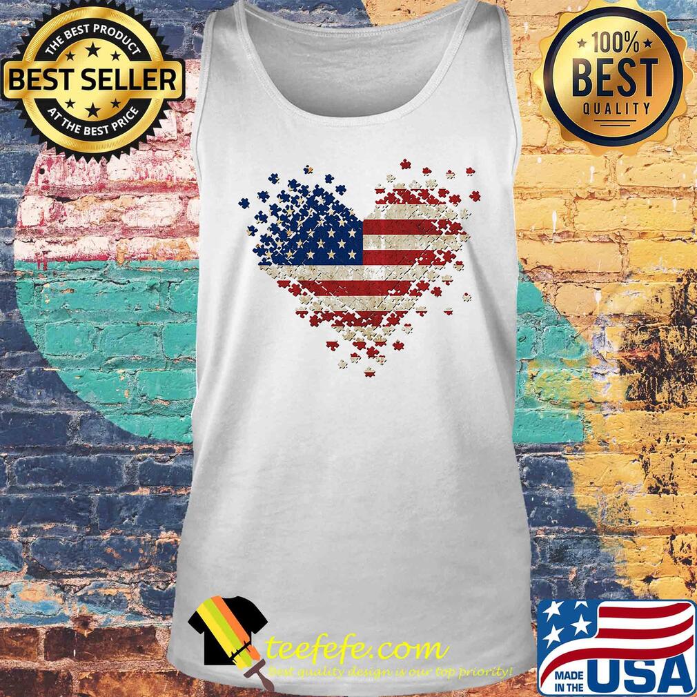 Autism heart american flag independence day s Tank top Autism heart american flag independence day s Tank top