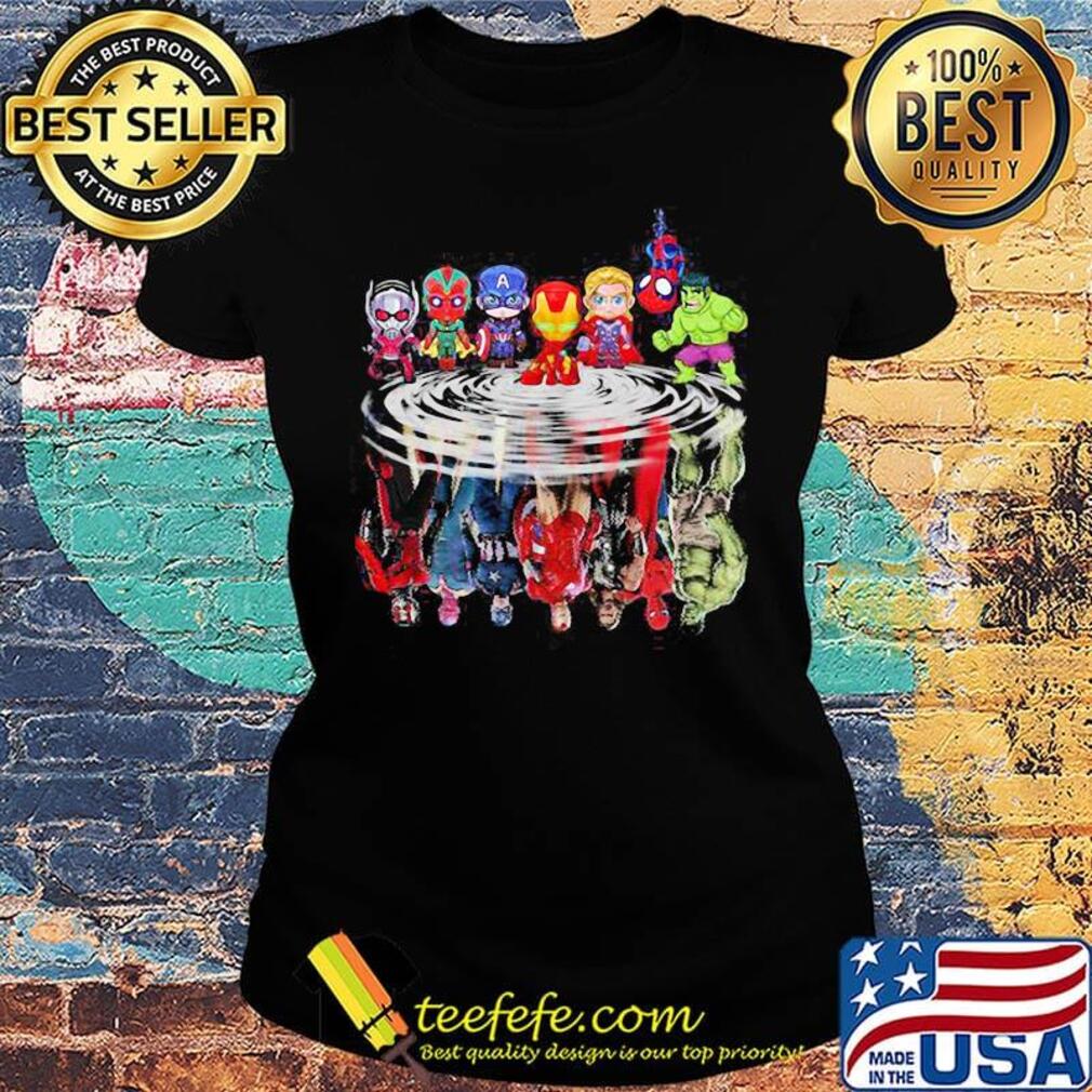 Avengers marvel superheroes chibi characters water reflection s Ladies tee Avengers marvel superheroes chibi characters water reflection s Ladies tee