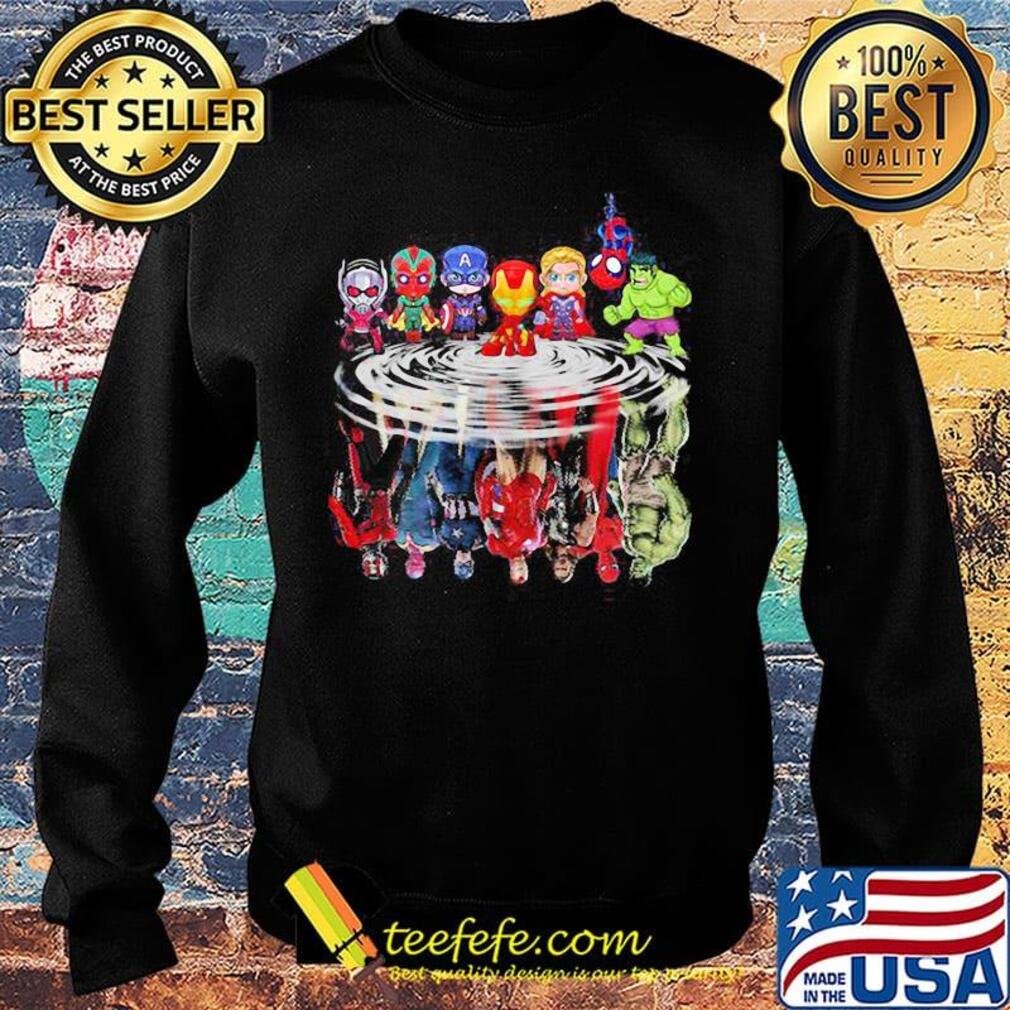 Avengers marvel superheroes chibi characters water reflection s Sweater Avengers marvel superheroes chibi characters water reflection s Sweater