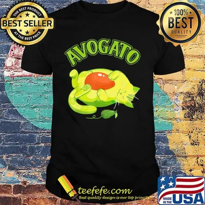 Avogato Avocado Cat Cute Face Puns Shirt