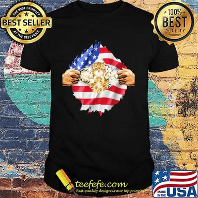 Baby Cat flag USA independence day shirt