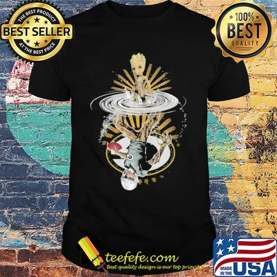 Baby groot water refraction green bay packers football shirt