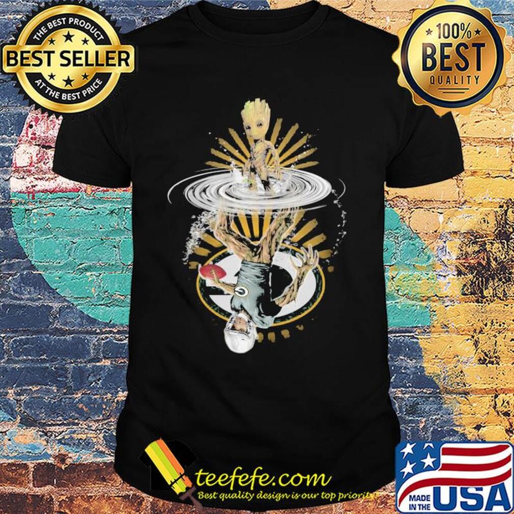 Baby groot water refraction green bay packers football shirt