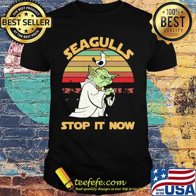 Baby Yoda Seagulls stop it now vintage retro shirt