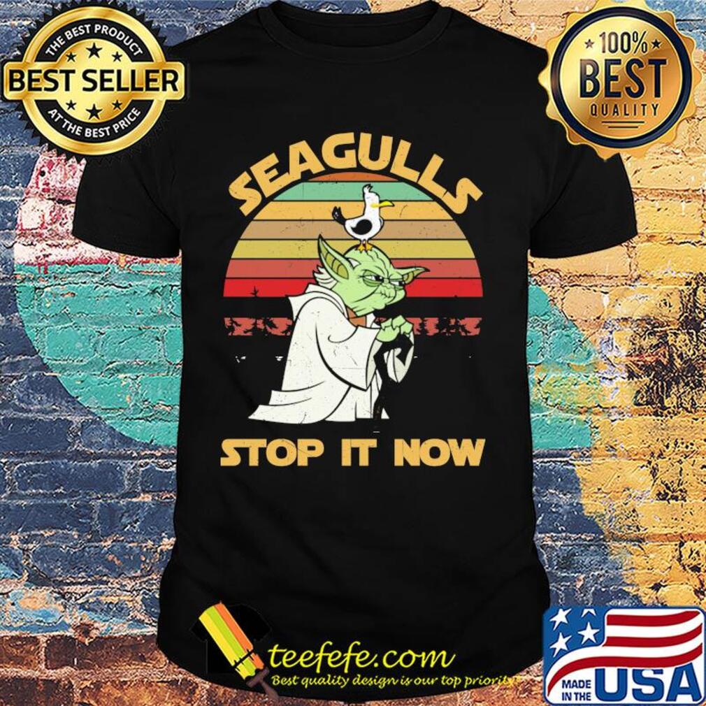 Baby Yoda Seagulls stop it now vintage retro shirt Baby Yoda Seagulls stop it now vintage retro shirt