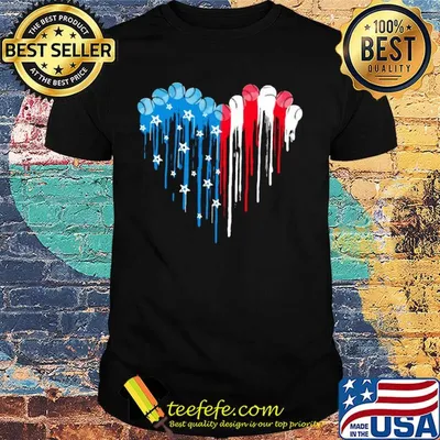 Baseball heart American flag veteran Independence Day shirt