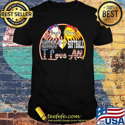 Baseball kate softball i love all america 4th of july independence day shirt