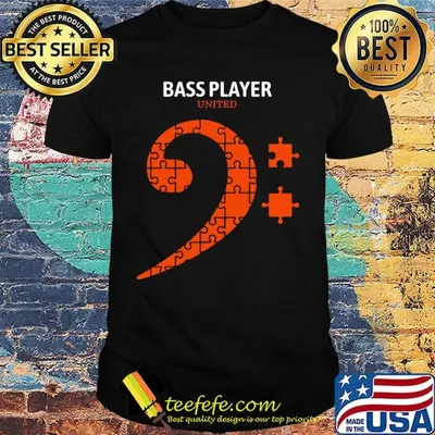 Bass player united autism shirt