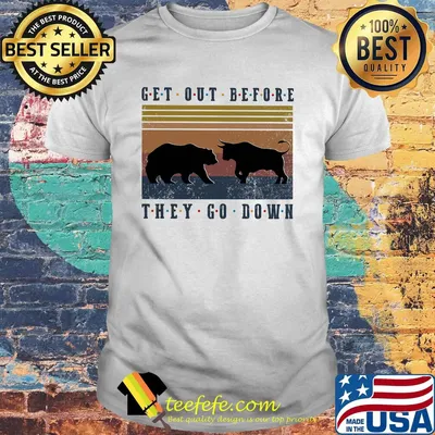Bear and buffalo get out before they go down vintage retro shirt