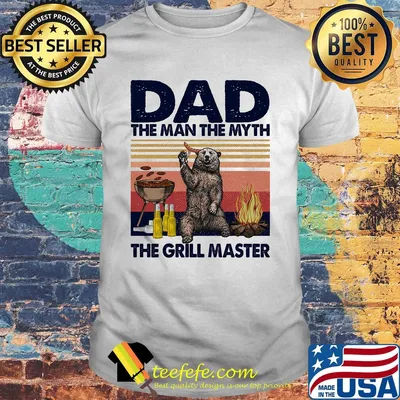 Bear dad the man the myth the grill master vintage retro shirt