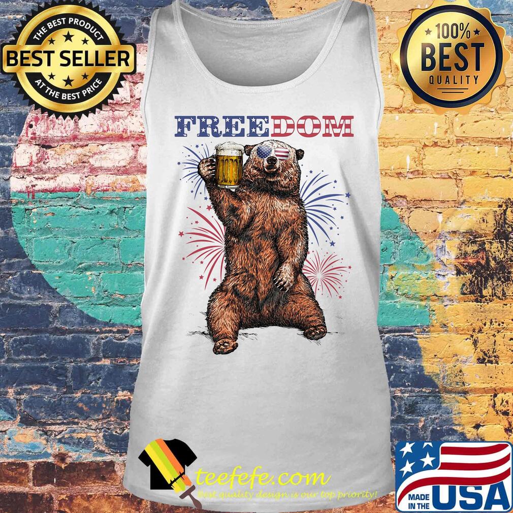 Bear drinking beer freedom firework american independence day s Tank top Bear drinking beer freedom firework american independence day s Tank top
