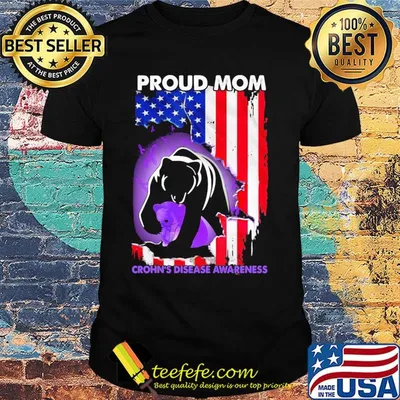 Bear proud mom crohn's disease awareness american flag independence day shirt
