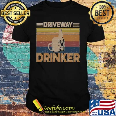 Beer driveway drinker vintage retro shirt