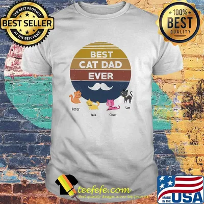 Best cat dad ever beard peter jack clover sam father's day vintage retro shirt