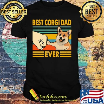 Best Corgi Dad Ever Vintage Retro Shirt