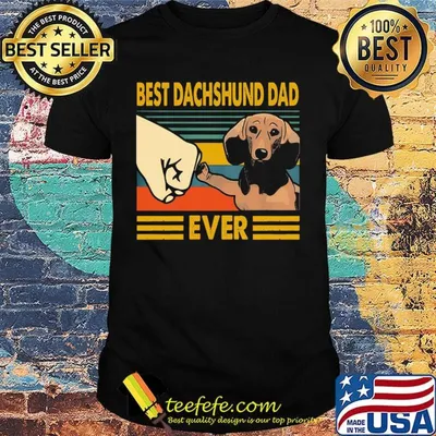 Best Dachshund Dad Ever Vintage Retro Shirt