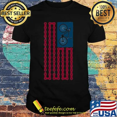 Bicycle bike chain flag shirt