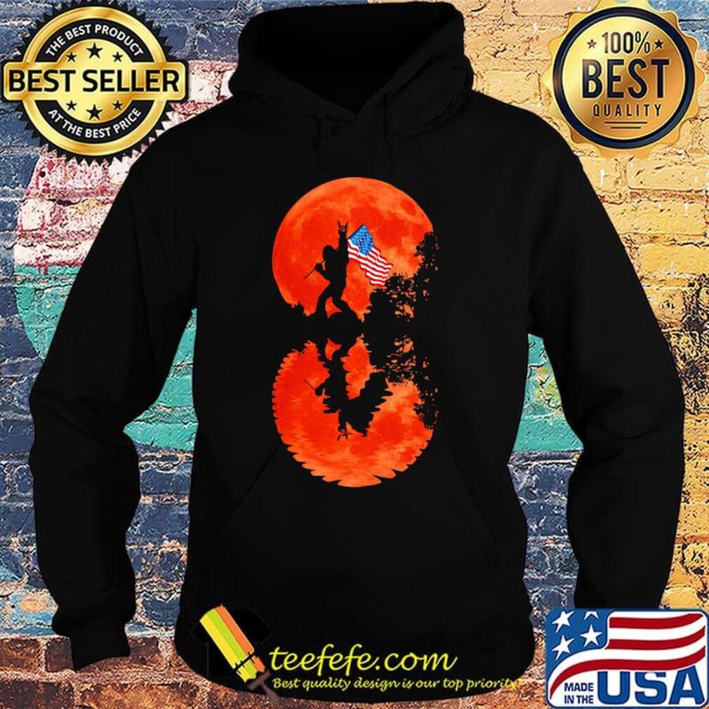 Bigfoot American flag veteran Independence day sunset water shadow s Hoodie Bigfoot American flag veteran Independence day sunset water shadow s Hoodie