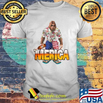 Bigfoot drink beer merica 4th of july independence day shirt