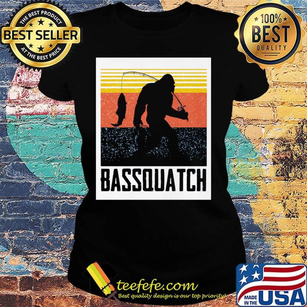 Bigfoot fishing vintage retro s Ladies tee Bigfoot fishing vintage retro s Ladies tee