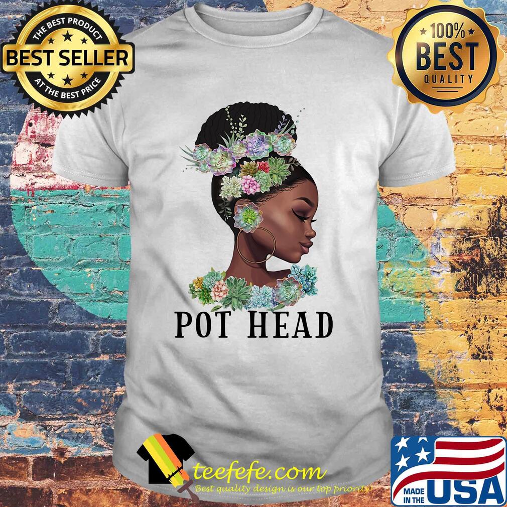 Black girl flower pot head shirt