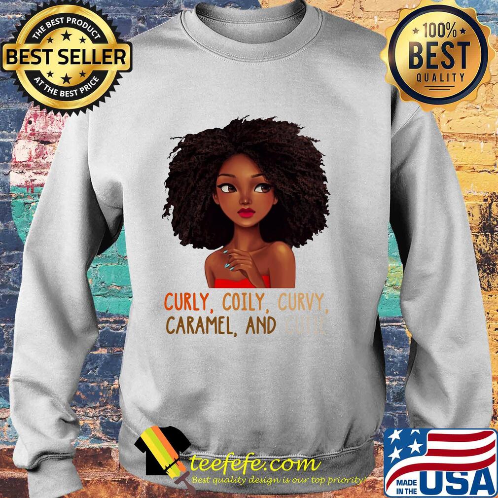Black woman curly coily curvy caramel and cutie s Sweater Black woman curly coily curvy caramel and cutie s Sweater