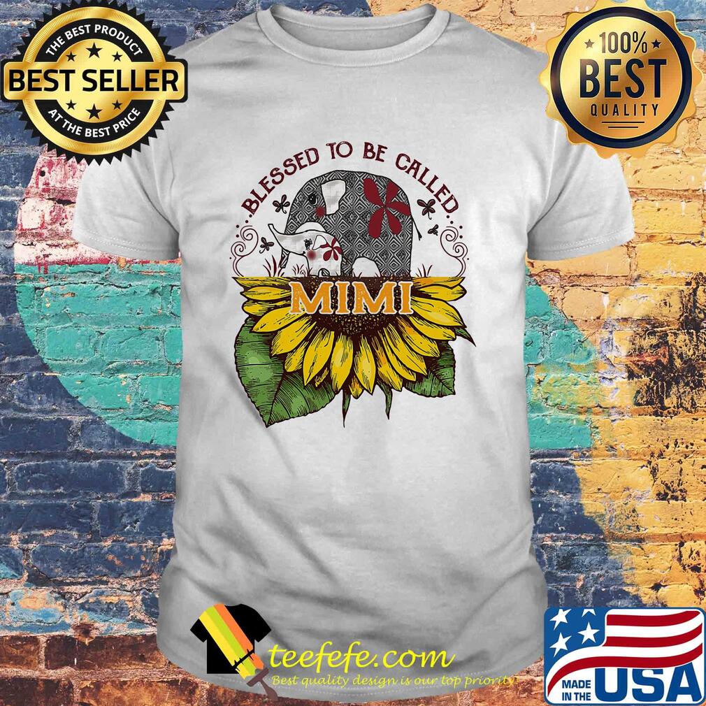 Blessed to be called mimi sunflower elephant shirt