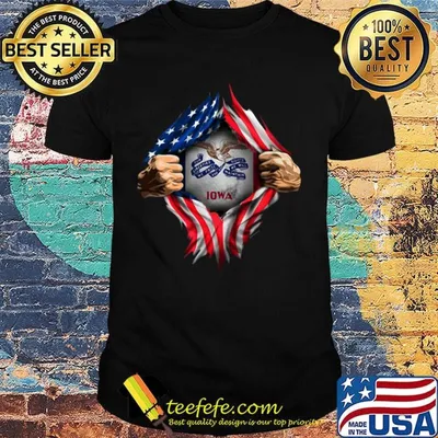 Blood insides iowa american flag independence day shirt