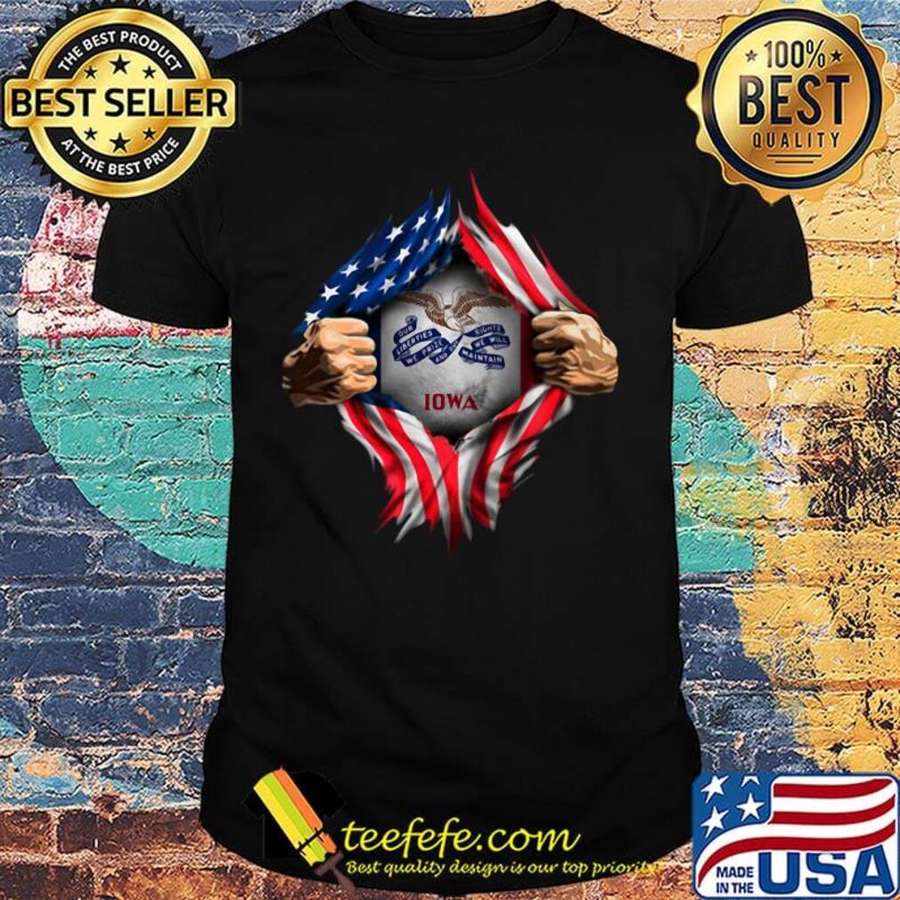 Blood insides iowa american flag independence day shirt