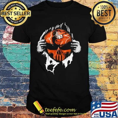 Blood insides skull baltimore orioles baseball shirt