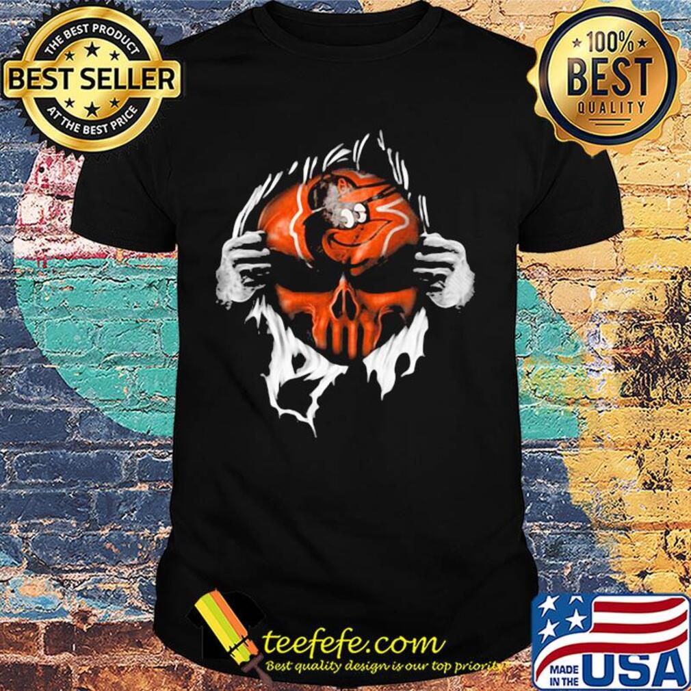 Blood insides skull baltimore orioles baseball shirt Blood insides skull baltimore orioles baseball shirt