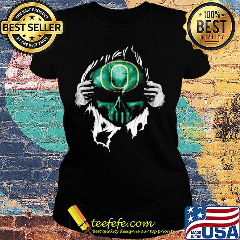 Blood insides skull oregon ducks s Ladies tee Blood insides skull oregon ducks s Ladies tee