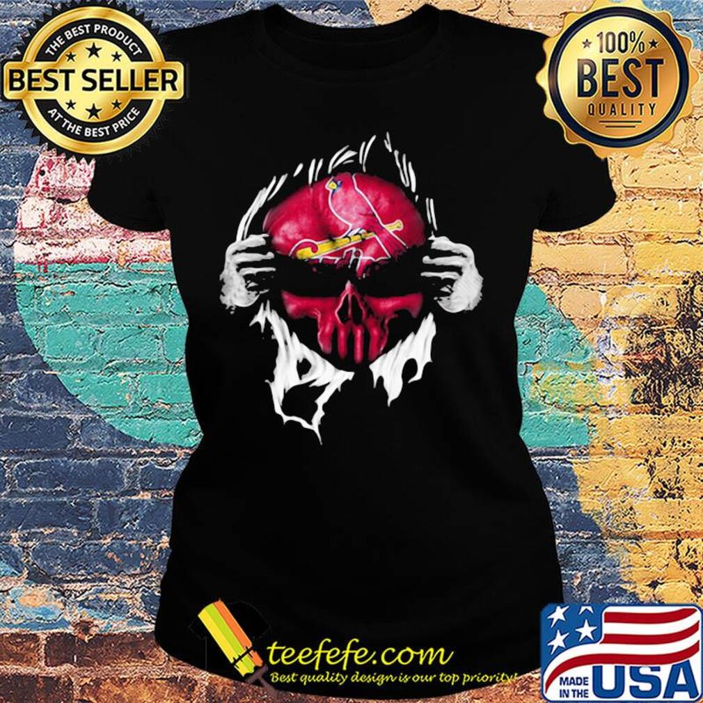 Blood insides skull st. Louis cardinals baseball s Ladies tee Blood insides skull st. Louis cardinals baseball s Ladies tee