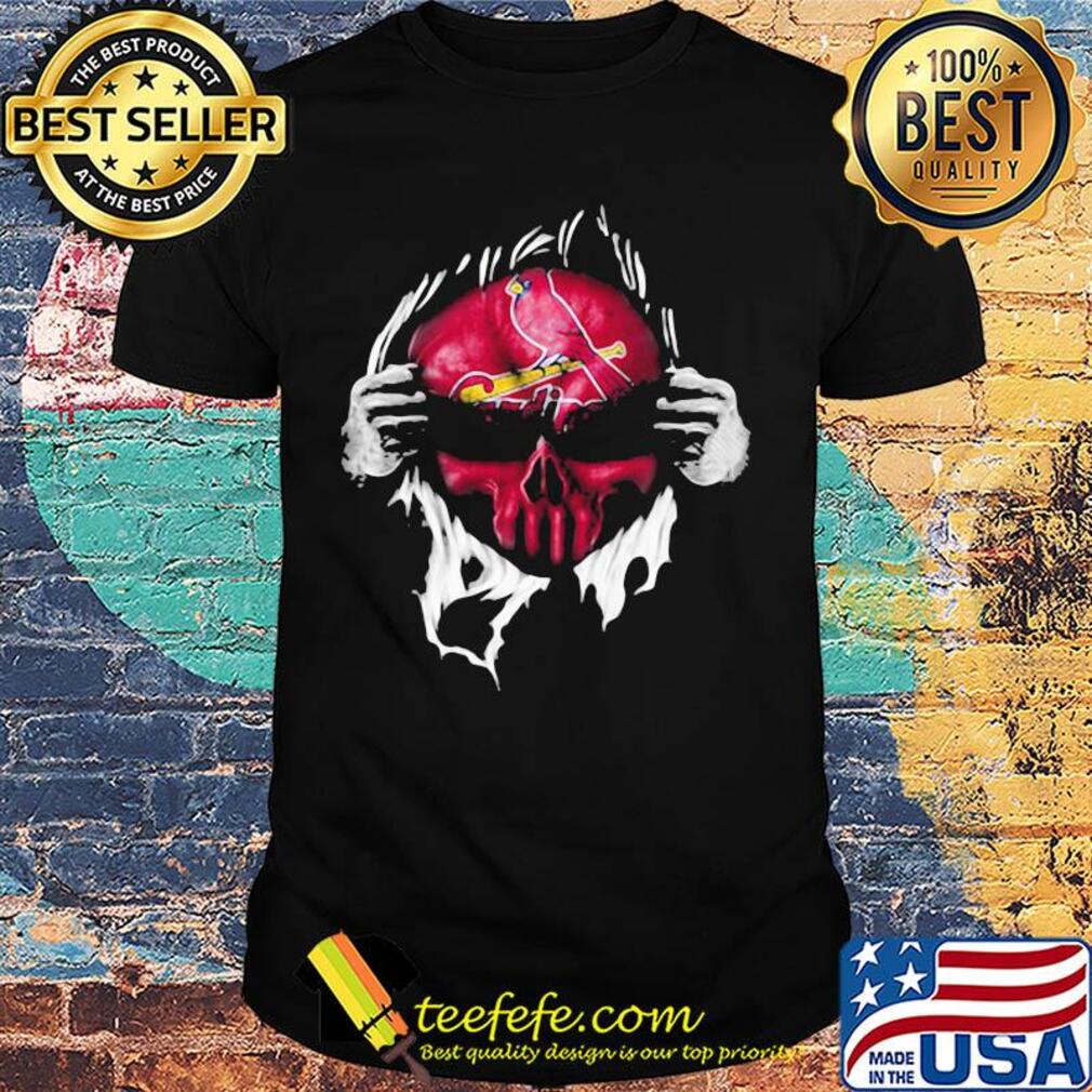 Blood insides skull st. Louis cardinals baseball shirt