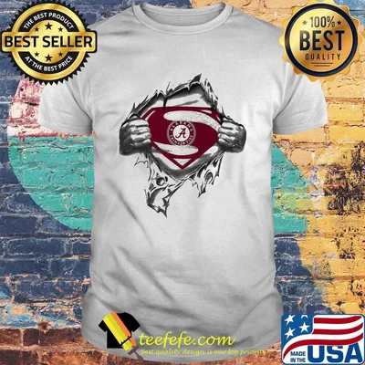 Blood insides superman alabama crimson tide shirt