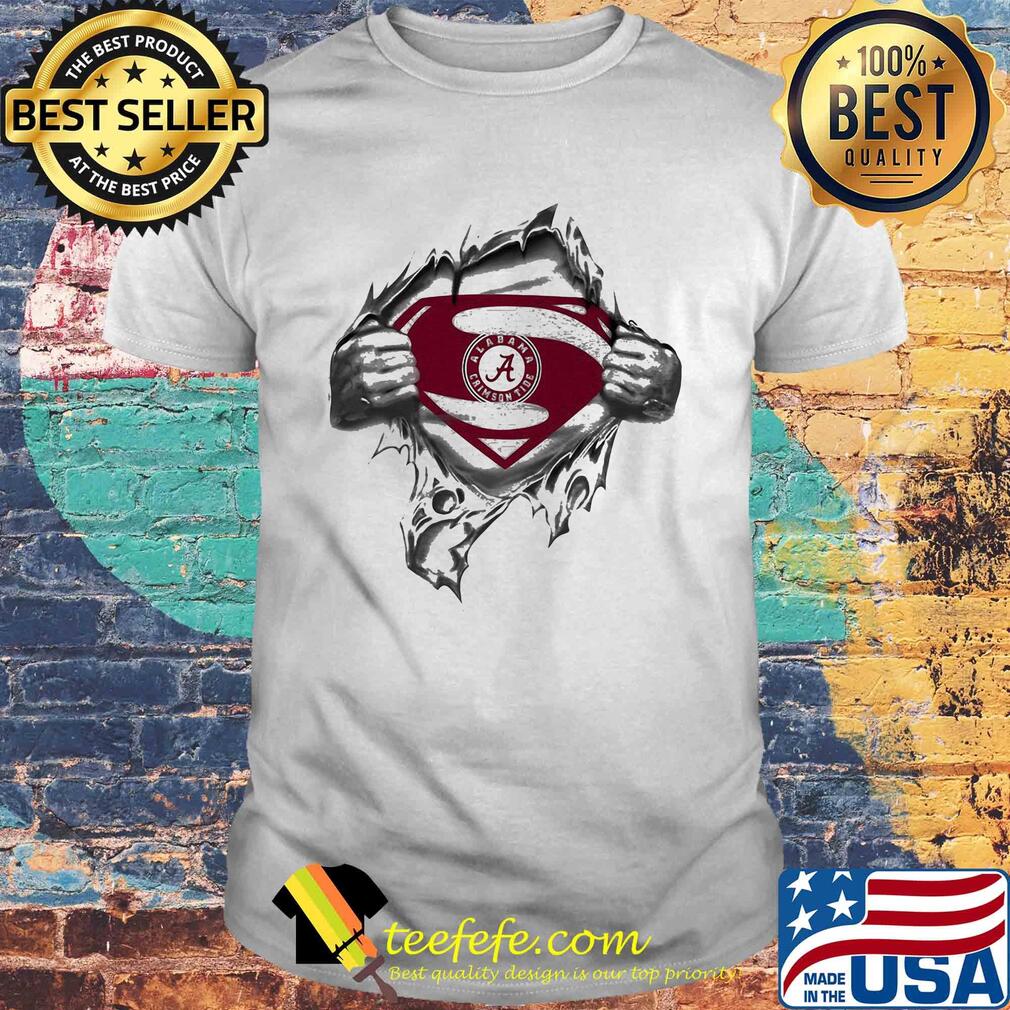 Blood insides superman alabama crimson tide shirt