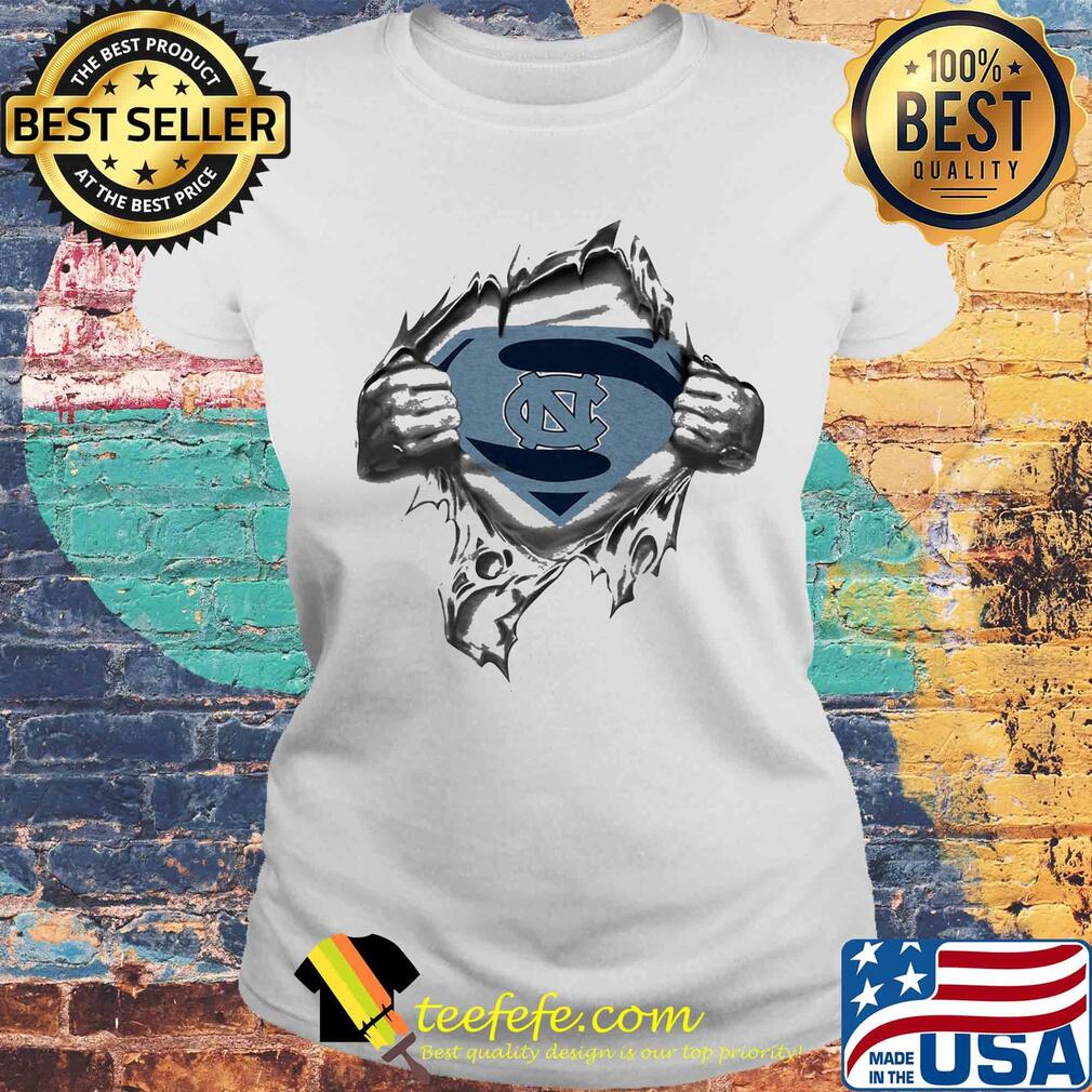 Blood insides superman carolina tar heels s Laides tee Blood insides superman carolina tar heels s Laides tee