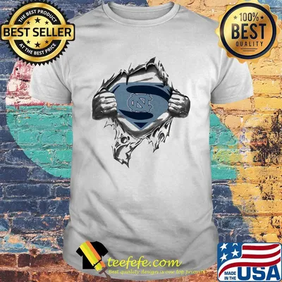 Blood insides superman carolina tar heels shirt