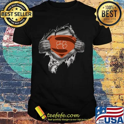 Blood insides superman clemson tigers shirt