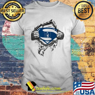 Blood insides superman duke blue devils shirt