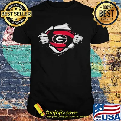 Blood insides superman georgia bulldogs football logo shirt